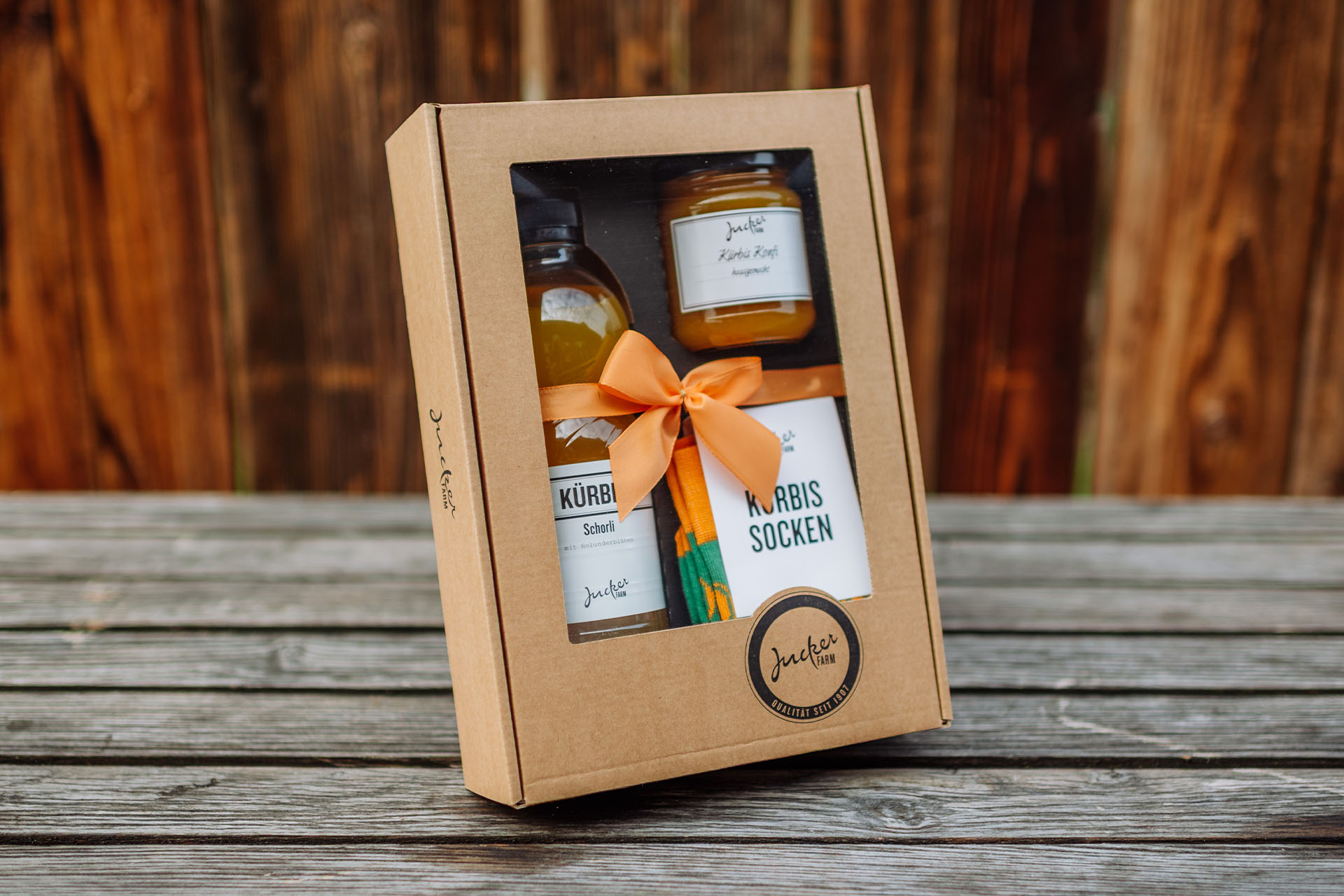 Geschenkset Sichtfenster klein Kürbisschorli Geschenkset Sichtfenster klein Kürbisschorli