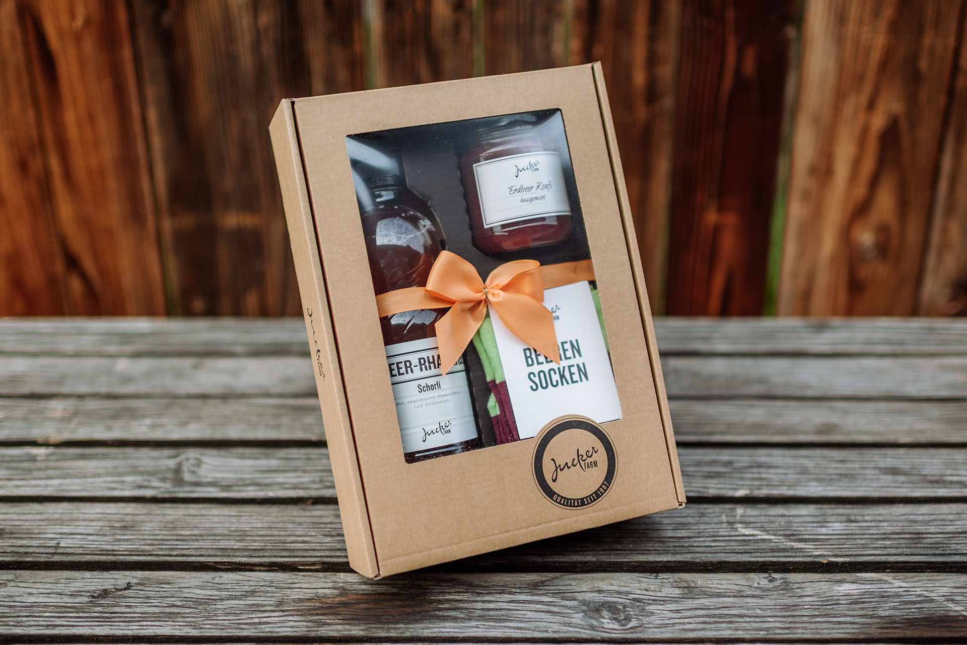 Geschenkset Sichtfenster klein Erdbeer Rhabarber Schorli Geschenkset Sichtfenster klein Erdbeer Rhabarber Schorli